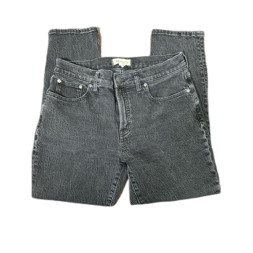 Madewell Mid-Rise Perfect Vintage Jean Faded Black Straight Mom Jeans 29